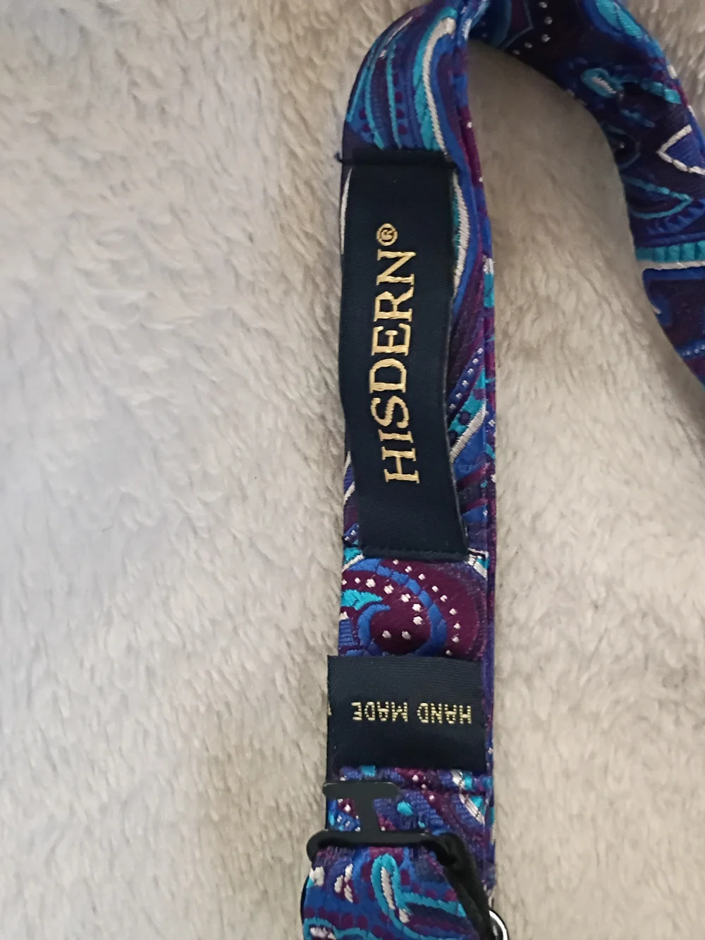 Silk Paisley Self-Tie Bow Tie in Purple and Teal